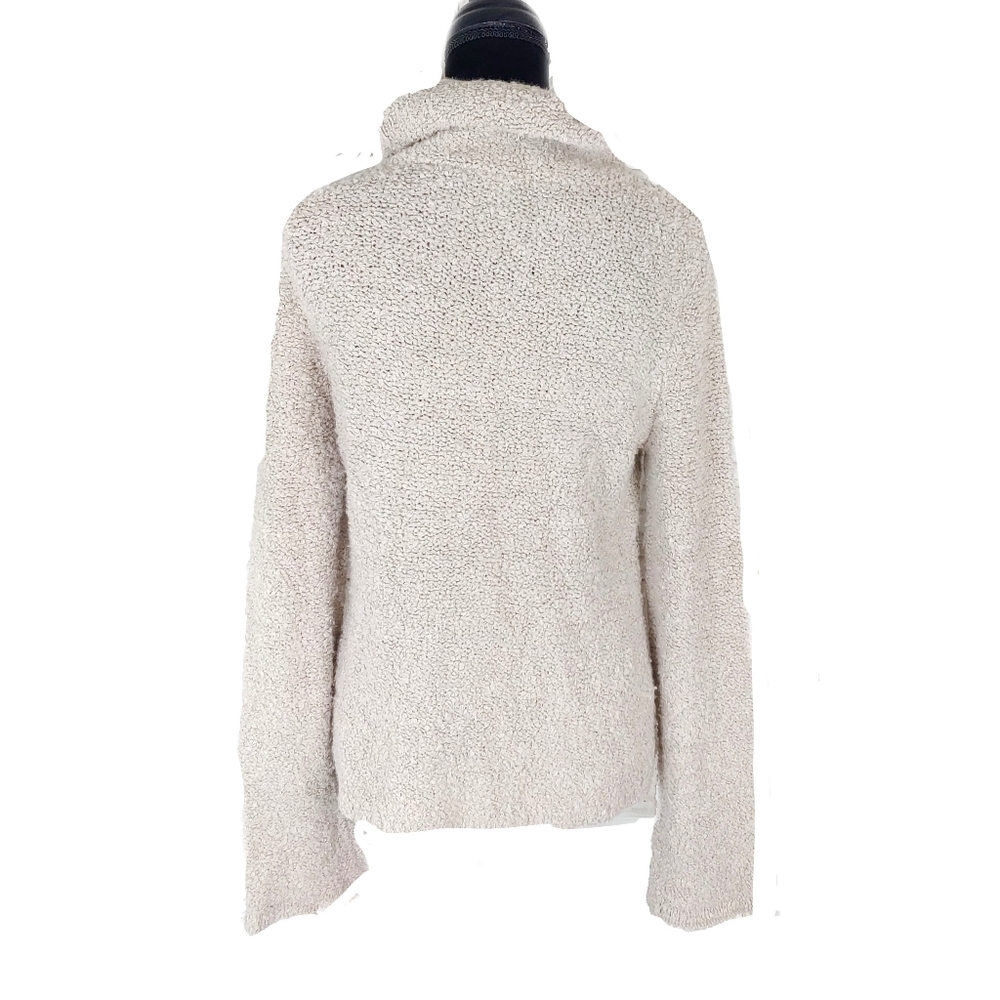 J.Crew Womens L Oatmeal Wool Mix Cowl Neck Flute Sleeves Sweater - Picture 5 of 6